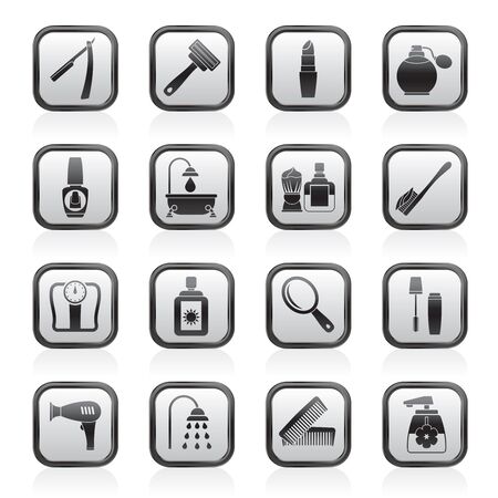 body care and cosmetics icons - vector icon setのイラスト素材