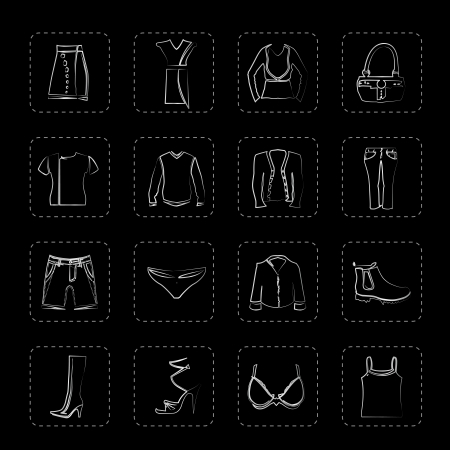 Clothing and Dress Iconsのイラスト素材