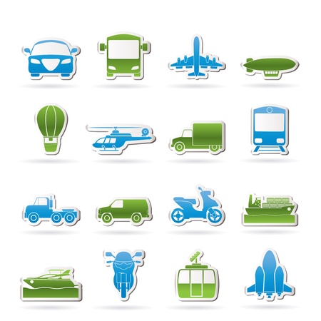 Transportation and travel iconsのイラスト素材