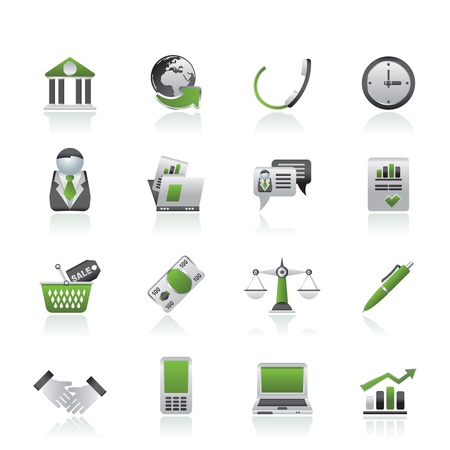 Business and office objects icons - vector icon setのイラスト素材