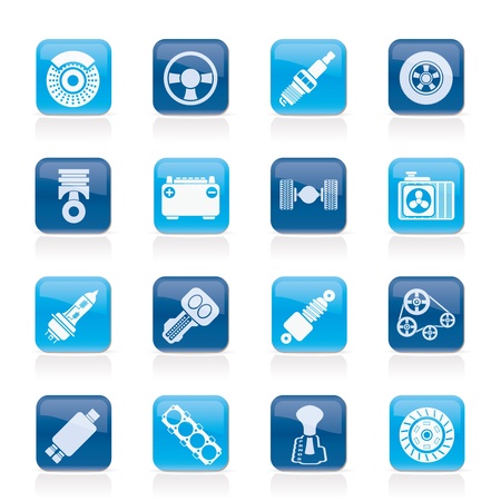 Different kind of car parts icons - vector icon setのイラスト素材