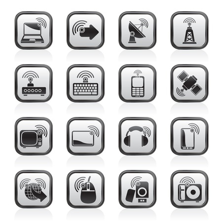 wireless and technology iconsのイラスト素材