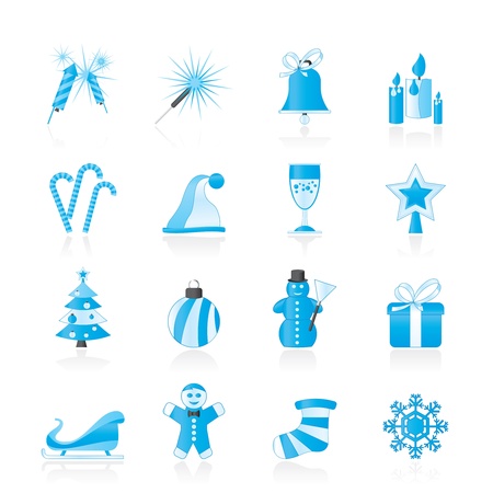 Christmas and new year iconsのイラスト素材