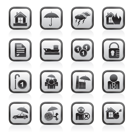 Insurance and risk icons -  icon setのイラスト素材