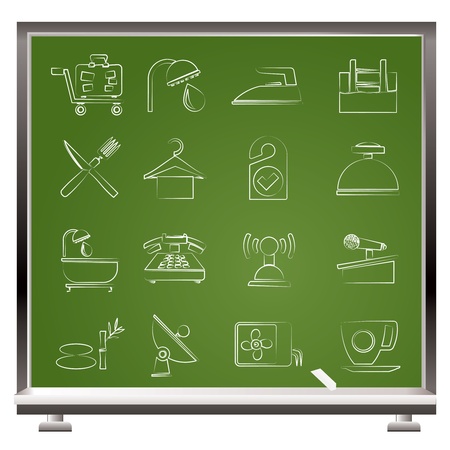 Hotel and motel icons - Vector icon Setのイラスト素材