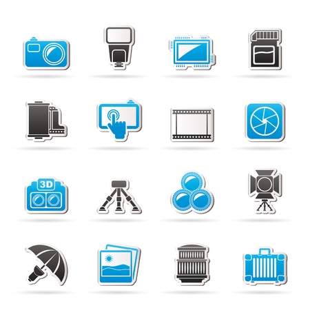 Photography equipment icons のイラスト素材