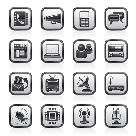 Communication, connection  and technology icons - vector icon setのイラスト素材