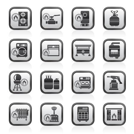 Household Gas Appliances icons - vector icon setのイラスト素材