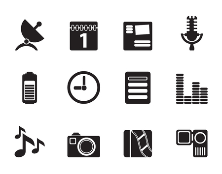Silhouette Mobile phone performance icons - vector icon setのイラスト素材