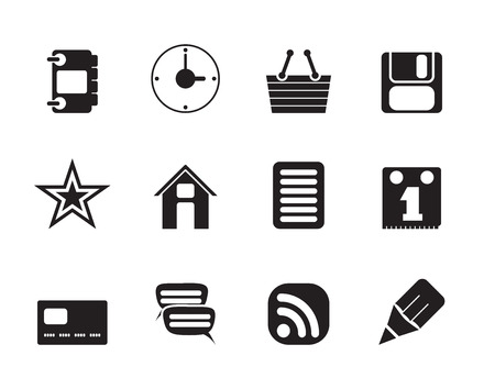 Silhouette Internet and Website Icons - Vector Icon Set のイラスト素材