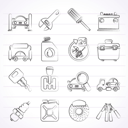 Car parts and services icons - vector icon set 1のイラスト素材