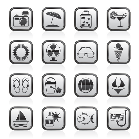 Summer and beach icons - vector icon setのイラスト素材
