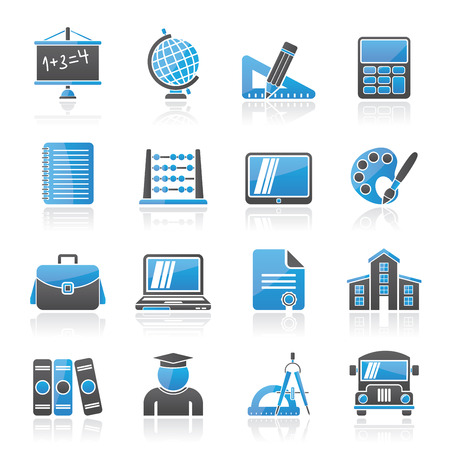 School and Education Icons -vector icon setのイラスト素材