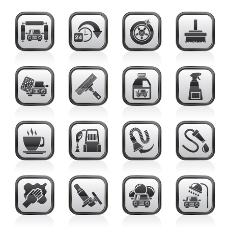 car wash objects and icons - vector icon setのイラスト素材