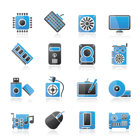 Computer part icons - vector icon setのイラスト素材