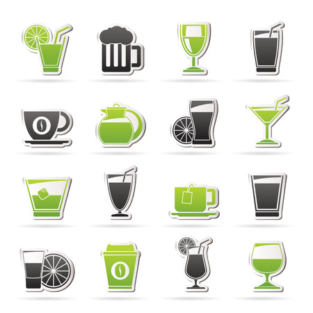 drinks and beverages icons -icon setのイラスト素材