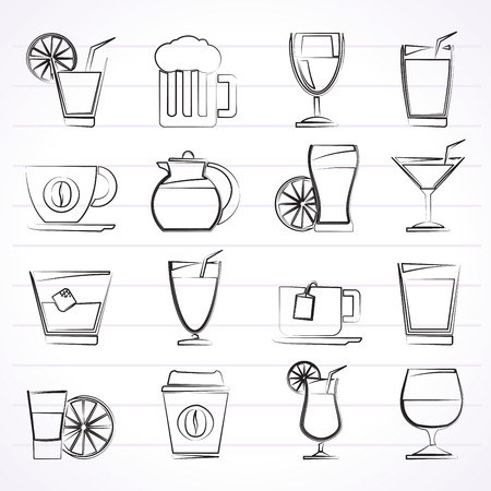 drinks and beverages icons drinks and beverages icons
