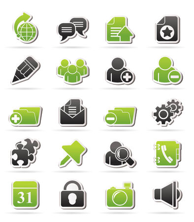 Internet blogging icons - vector icon setのイラスト素材