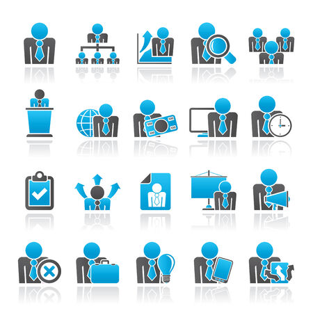 human resource and business icons - vector icon setのイラスト素材
