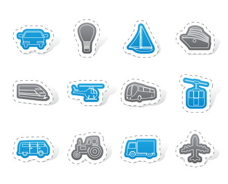 Transportation and travel iconsのイラスト素材