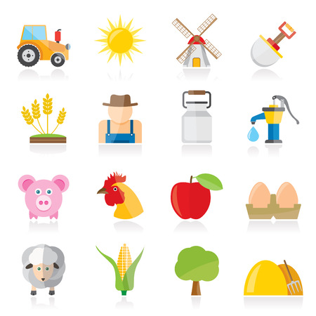 Agriculture and farming icons - vector icon setのイラスト素材