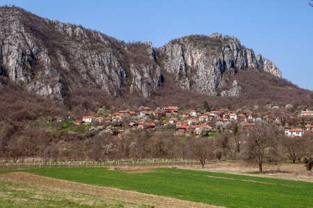 Panorama of Vlasi Village and rock formation, Serbiaの写真素材