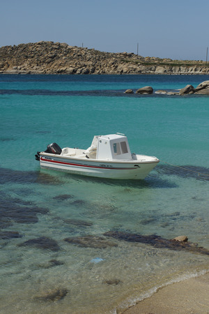 Paranga Beach on the island of Mykonos Cyclades Islandsの写真素材