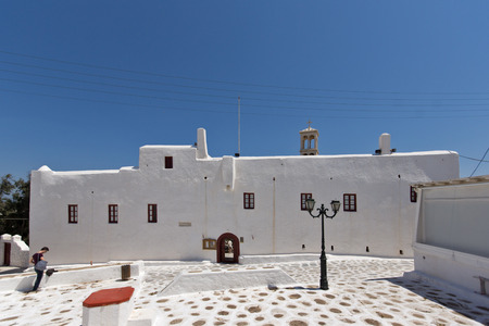 Town of Ano Mera island of Mykonos Cyclades Islandsの写真素材