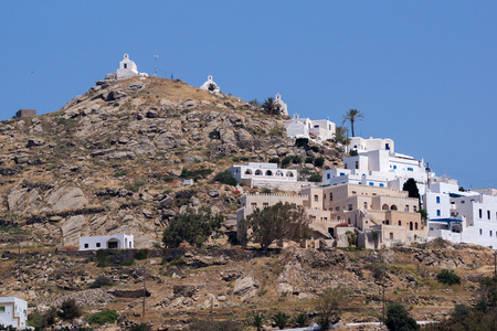 Panoramic view of Ios island Cycladesの写真素材
