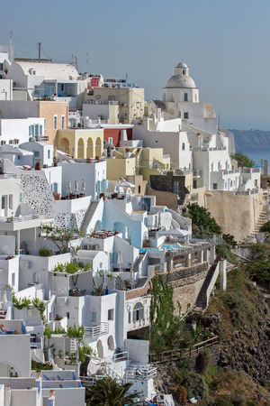 Town of Fira Santorini Tira Island Cycladesの写真素材
