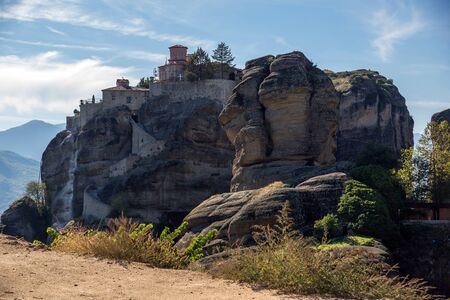 Meteora Holy Monastery of Great Meteoron Greeceの写真素材