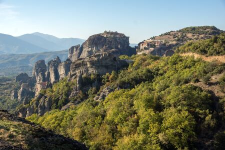 Meteora Monasteries Landscape Greeceの写真素材