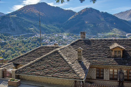 Roofs and valley of Town of Metsovo Epirus  Greeceのeditorial素材