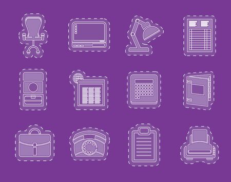 Simple Business office and firm icons  vector icon setのイラスト素材