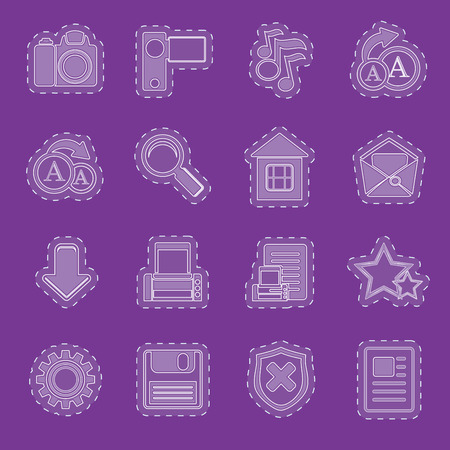 Simple Internet and Website Icons  Vector Icon Setのイラスト素材