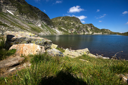 The Kidney Lake The Seven Rila Lakes Rila Mountain Bulgariaの写真素材