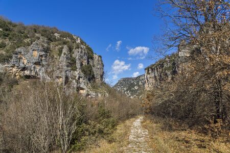 Vikos gorge and Pindus Mountains Zagori Epirus Greeceの写真素材