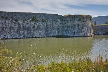 Santa Maura castle at the entrance of Lefkada Ionian Islands Greeceの写真素材