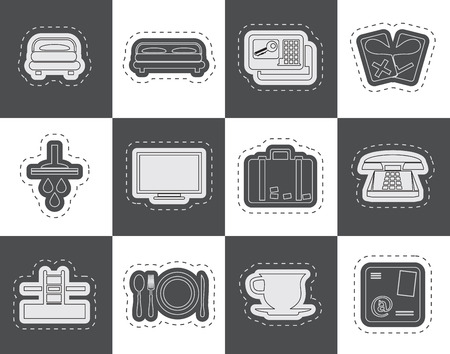 Hotel and motel icons   Vector icon Setのイラスト素材