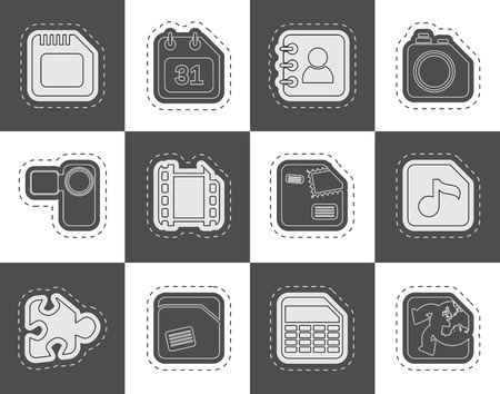 Mobile Phone Computer and Internet Icons  Vector Icon Setのイラスト素材