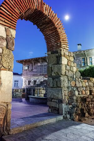 Night photo of ruins Ancient Sozopol , Bulgariaのeditorial素材