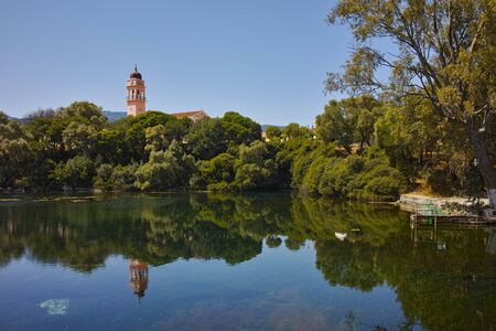 Amazing view of karavomilos lake, Kefalonia, Ionian islands, Greeceの写真素材