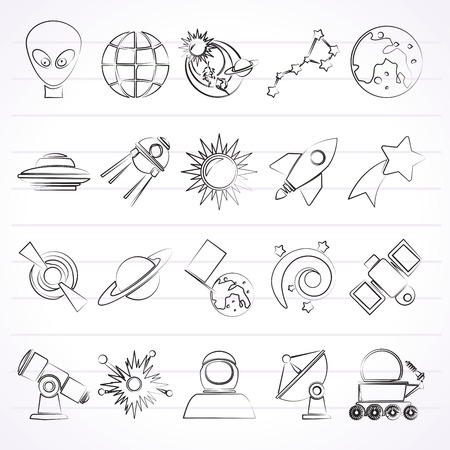 astronomy and space icons  -  icon setのイラスト素材