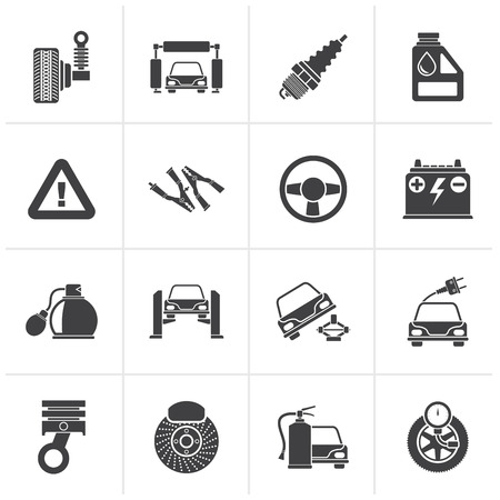 Black Car and road services icons - vector icon setのイラスト素材