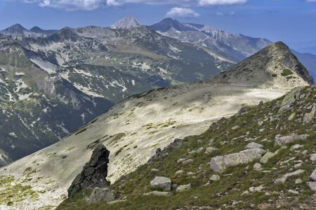 Panorama of Gazey, Todorka and Vihren Peaks, Pirin Mountain, Bulgariaの写真素材