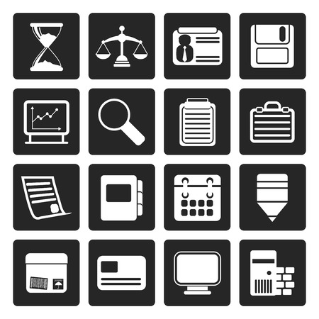 Black Business and office  Icons  vector icon setのイラスト素材