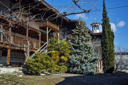 Courtyard of Rozhen Monastery Nativity of the Mother of God, Blagoevgrad region, Bulgariaの写真素材