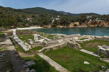 Ruins in Archaeological site of Aliki, Thassos island,  East Macedonia and Thrace, Greeceの写真素材