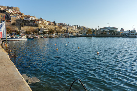 Port of city of Kavala, East Macedonia and Thrace, Greeceのeditorial素材
