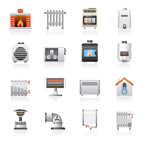 Home Heating appliances icons - vector icon setのイラスト素材